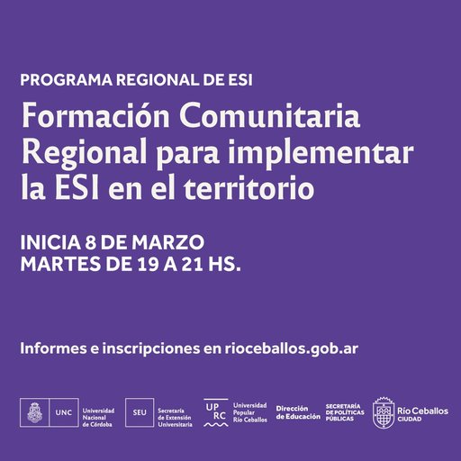 Formación comunitaria regional para implementar la ESI en el territorio